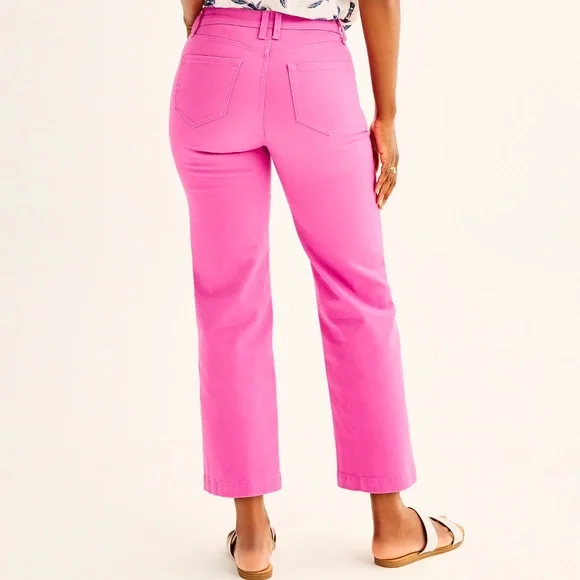 Women's Draper James Slash Pocket Wide Leg cropped Pants Orchid Size 4 NWT - Picture 3 of 10